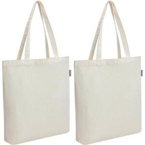Canvas Tote Bag, Reusable Grocery & Shopping Bags with Pocket, Blank DIY Gift